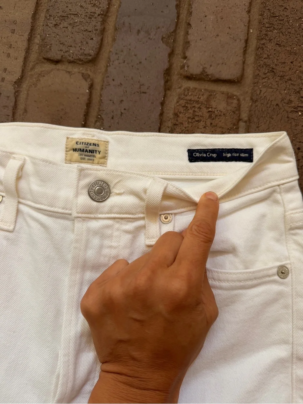 Citizens Of Humanity White slim High-Rise Jeans